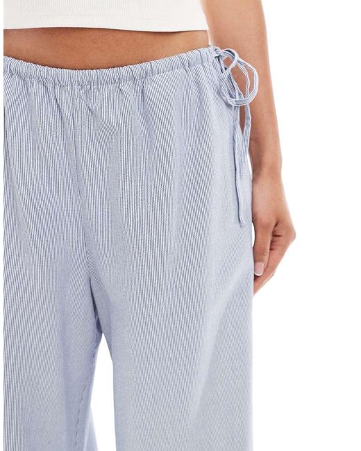 ONLY White Wide Leg Tie Detail Trousers
