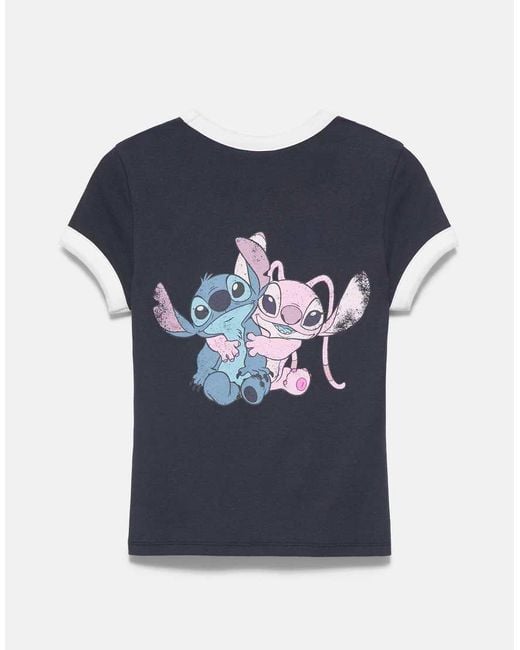Pull&Bear Blue Lilo & Stitch Regular T-shirt