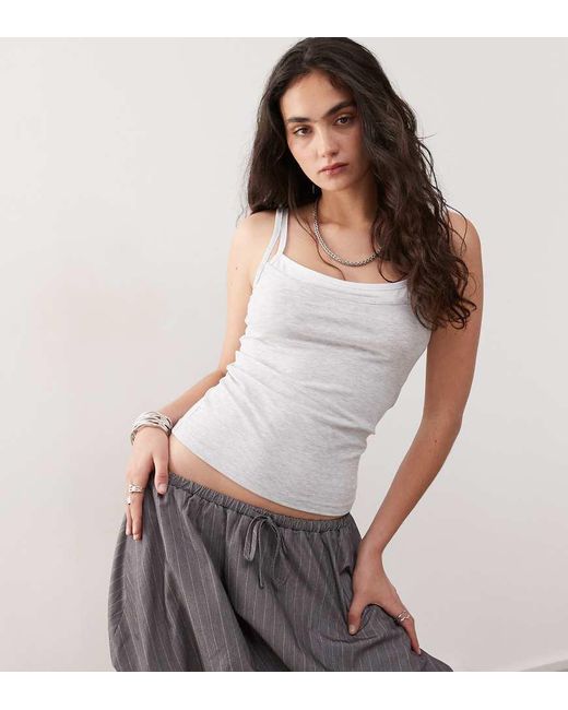 Collusion White Elevated Double Layer Cami