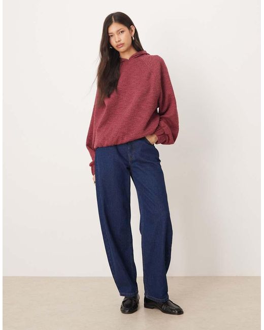 ASOS Red Hoodie With Tie Hem Detail