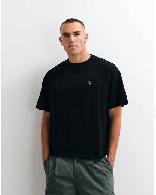 Parlez Black T-shirt With Graphic Chest Print for men