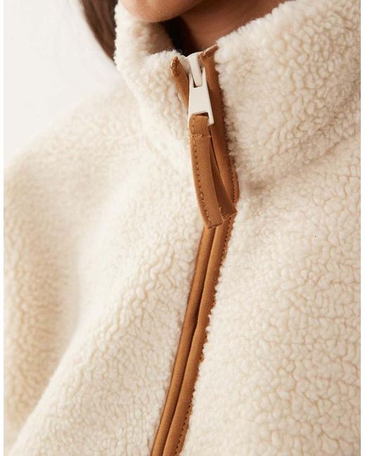 Abercrombie & Fitch Natural High Neck Zip Up Fleece