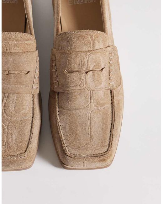 Bronx White Colb-y Square Toe Loafers