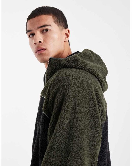 Cotton On Black Hooded Teddy Jacket for men