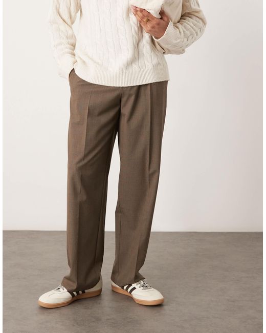Pantalon ample et élégant à carreaux avec pinces à l'avant ASOS pour homme en coloris Natural