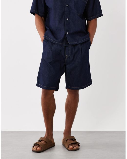 Jack & Jones Blue Drawstring Denim Shorts for men