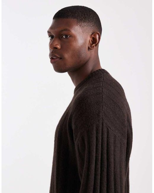 Jack & Jones Black Oversize Thick Rib Jumper for men