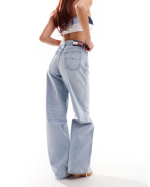 Tommy Hilfiger Blue Claire High Waisted Wide Leg Jeans