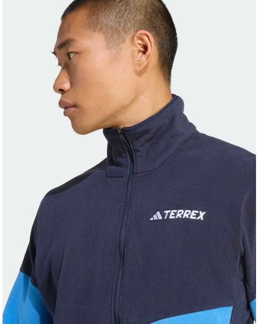 Adidas Originals Blue Terrex Multi Climawarm Fleece Anorak for men