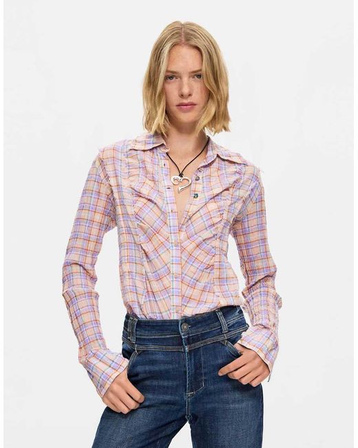 Desigual Blue Washed Flared Jeans