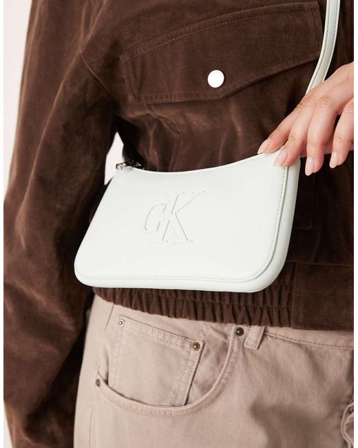 Calvin Klein Brown Jeans Mini Bold Logo Shoulder Bag