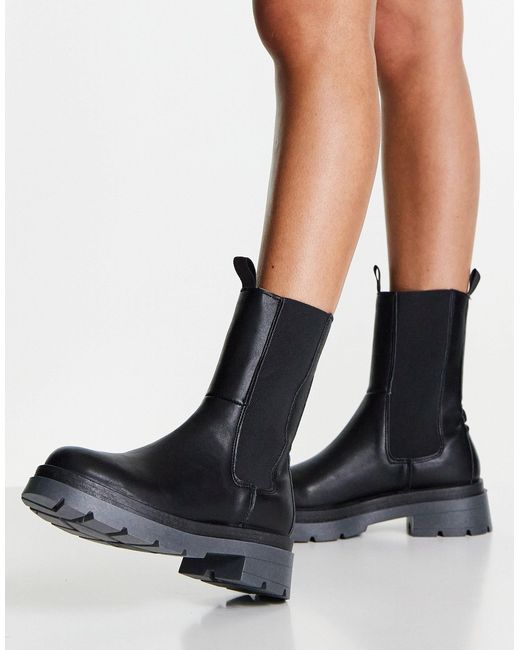 TOPSHOP Black Kylie Chunky Chelsea Boot