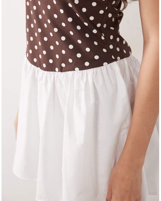 ASOS Natural Cami Square Neck With Dropped Waist Mini Dress