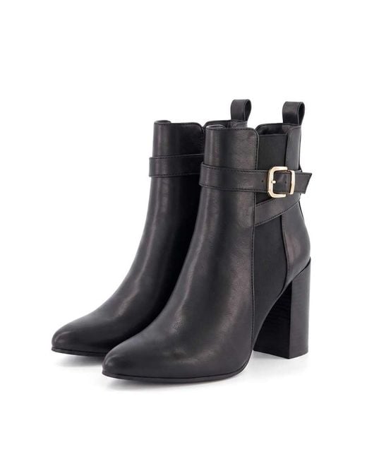 SEQWL Black Dress Chelsea Ankle Booties Pointed Toe With Buckle Strap