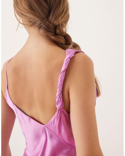 Mango Pink – midikleid aus satin