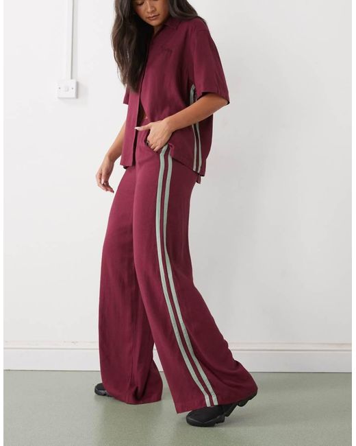 RVCA Red Syd Stripe Cotton Blend Trousers