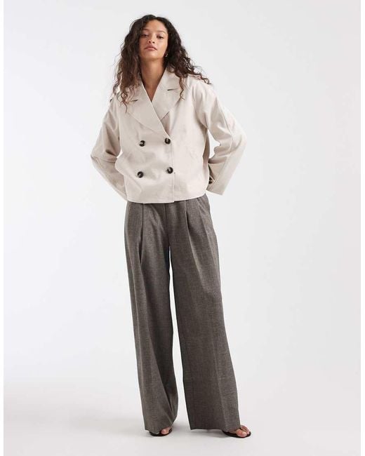 Pieces Natural Short Trench Coat