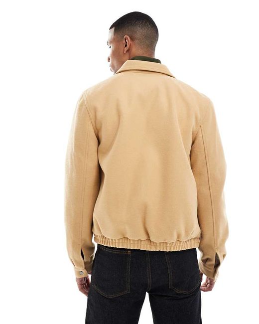 ASOS Natural Wool Look Harrington Jacket for men
