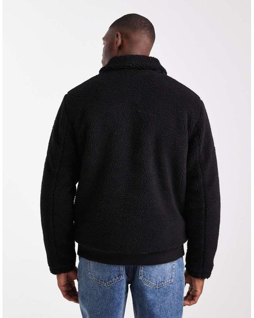 Brave Soul Black Borg Bomber Jacket for men