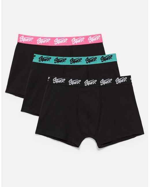 Pull&Bear Black Pack Of 3 Boxers for men