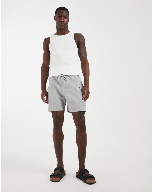 ASOS Gray Cargo Jersey Shorts for men