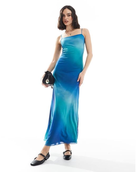 JJXX Blue Mesh Maxi Dress