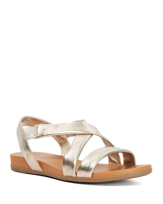 Dune White Landies Flat Sandals