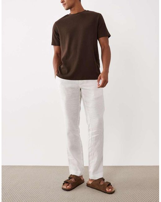 Mango Linnen Broek in het White voor heren