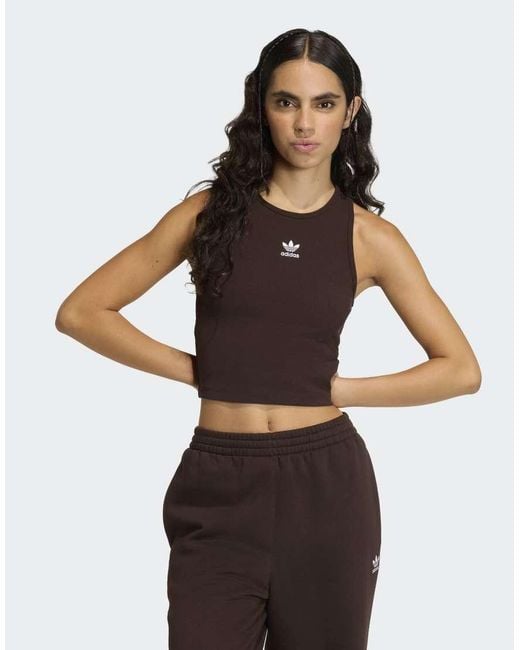 Adidas Originals Brown Essentials Ribbed Tank Top
