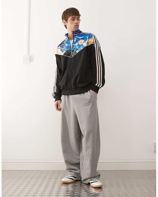 Adidas Originals Blue Adidas Football Manchester United X Stone Roses Full Zip Jacket