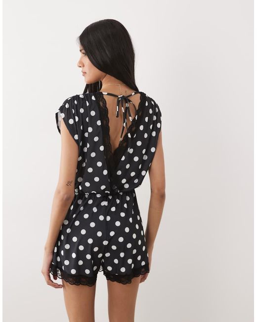 Miss Selfridge Black Wrap Front Playsuit