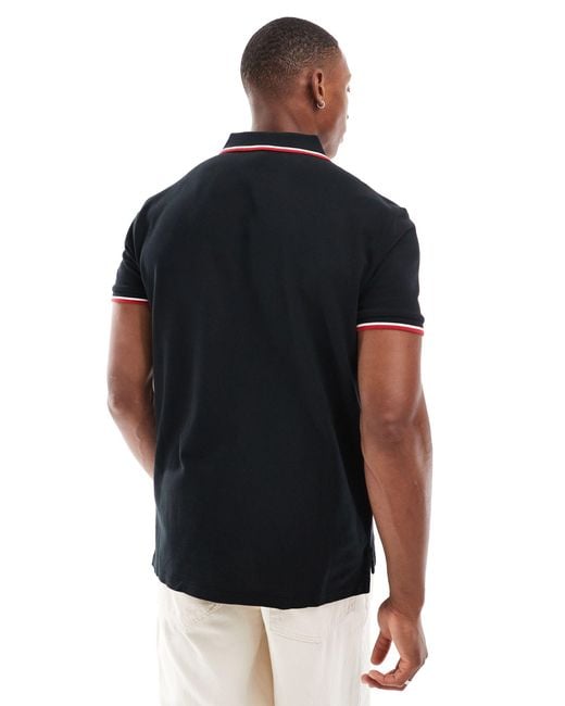Polo Ralph Lauren – custom fit pikee-polohemd in Black für Herren