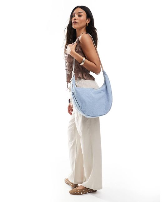 Levi's White – brooklyn – mittelgroße schultertasche aus denim