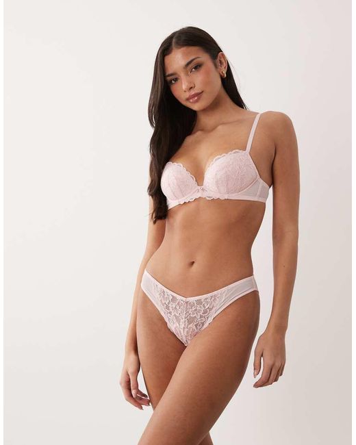 Ann Summers Brown Sexy Lace Brazilian Briefs