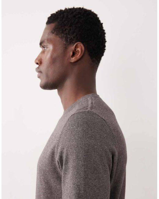 SELECTED Gray Crew Neck Knit Jumper for men