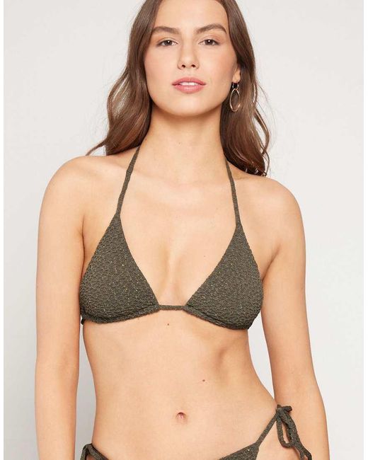 Tezenis Natural Crinkle Dune Triangle Bikini Top