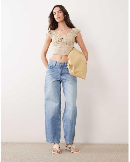 Cotton On Natural Greta Frill Blouse