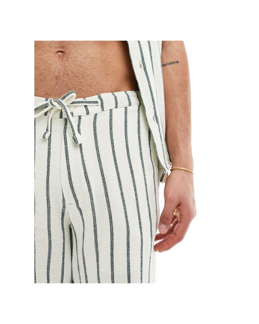 SELECTED White Textured Shorts for men