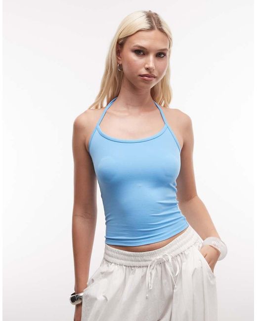 Collusion Blue Skinny Strap Halter Neck