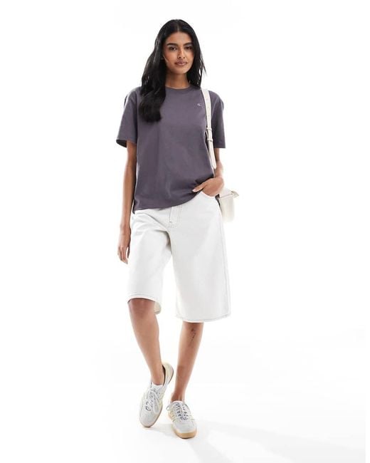 Calvin Klein Purple Stack Logo Back Print T-shirt