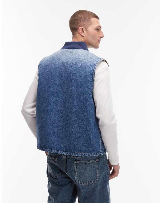 Levi's Blue Workwear Sansome Padded Denim Vest for men