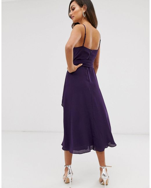 cami wrap midi dress