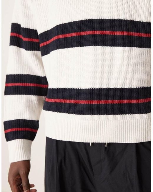 Abercrombie & Fitch Natural Contrast Stripe Crew Neck Jumper for men