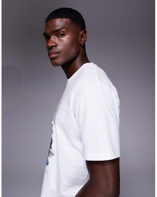 ADPT Gray Oversized T-Shirt With Casino Print for men