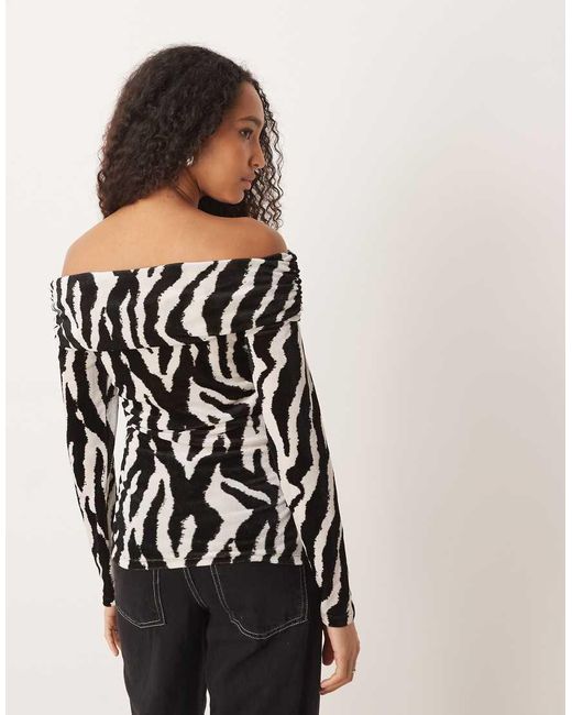 Vila Black Long Sleeve Off Shoulder Top