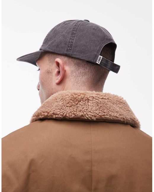 Obey Brown Penn Pigment Dye Six Panel Baseball Cap for men