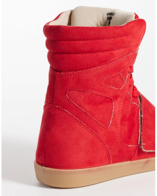 ASOS Red Damson Concealed Wedge Trainers