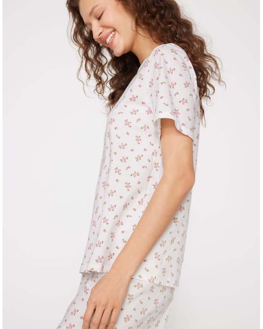 Tezenis White Short Pyjamas Small Flowers