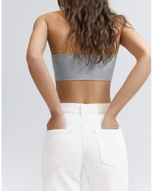 Pull&Bear White Petite High-waist Mom Fit Jeans
