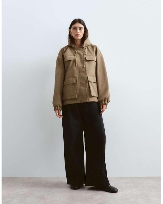ARRANGE Brown Premium Oversized Cargo Jacket